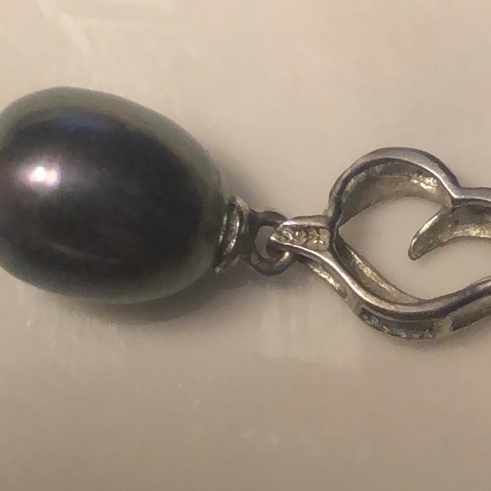 Purple Pearl sterling‎ silver pendant - Picture 4 of 4